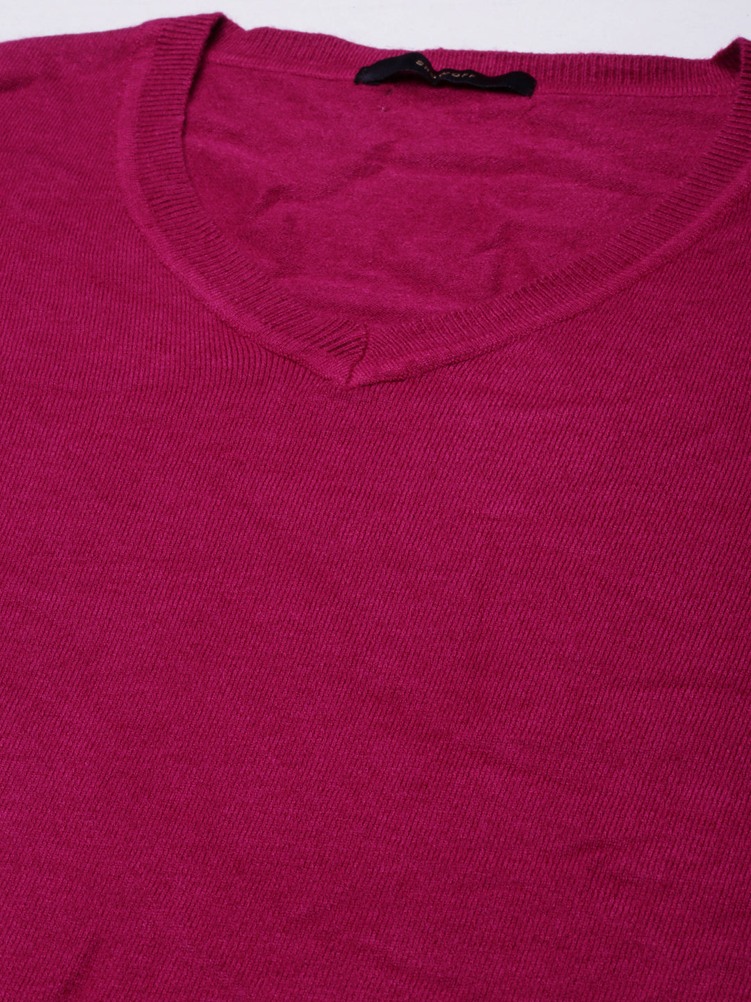 Women's Fuchsia V-Neck Regular Top
