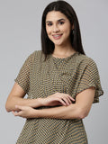 Women's Multi Geometric Printed Fit & Flare Dress