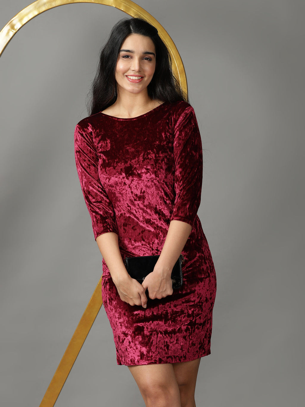 Women's Magenta Bodycon Dress
