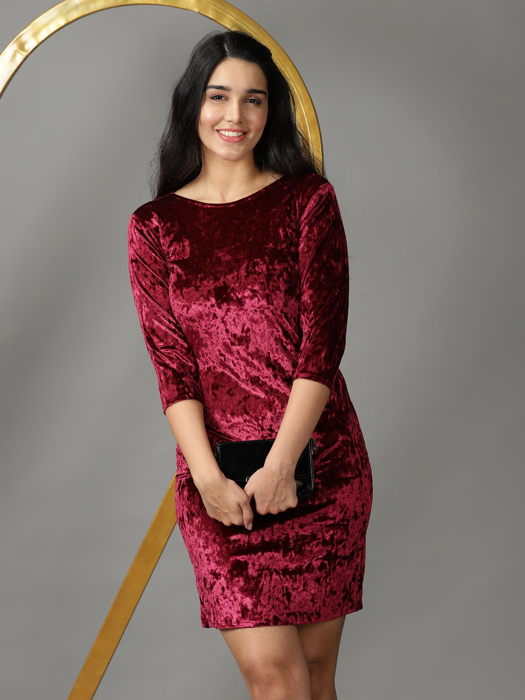 Women's Magenta Bodycon Dress