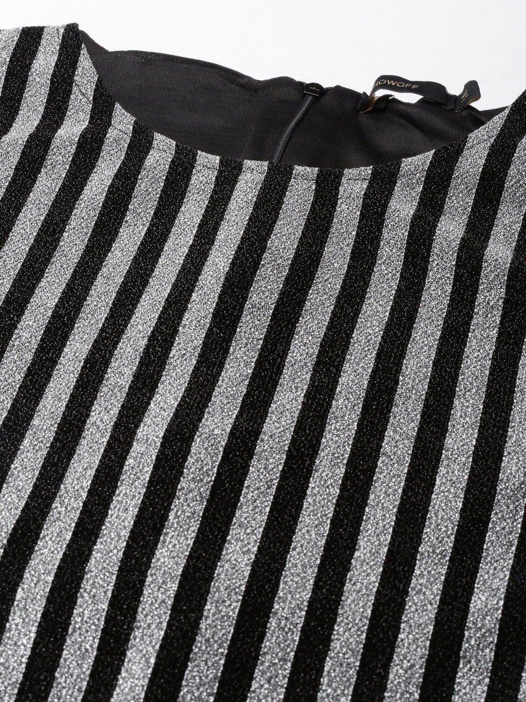 Women's Silver Striped Bodycon Dress