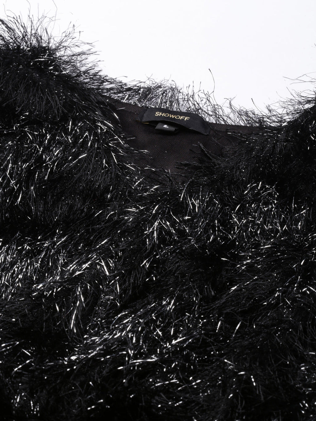 Women's Black V-Neck Cinched Waist Top