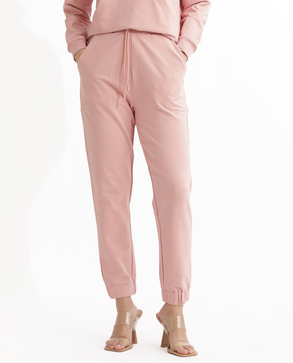Rareism Women's Terac Light Orange Polyester Blend Plain Ankle Length Regular Fit Track Pant