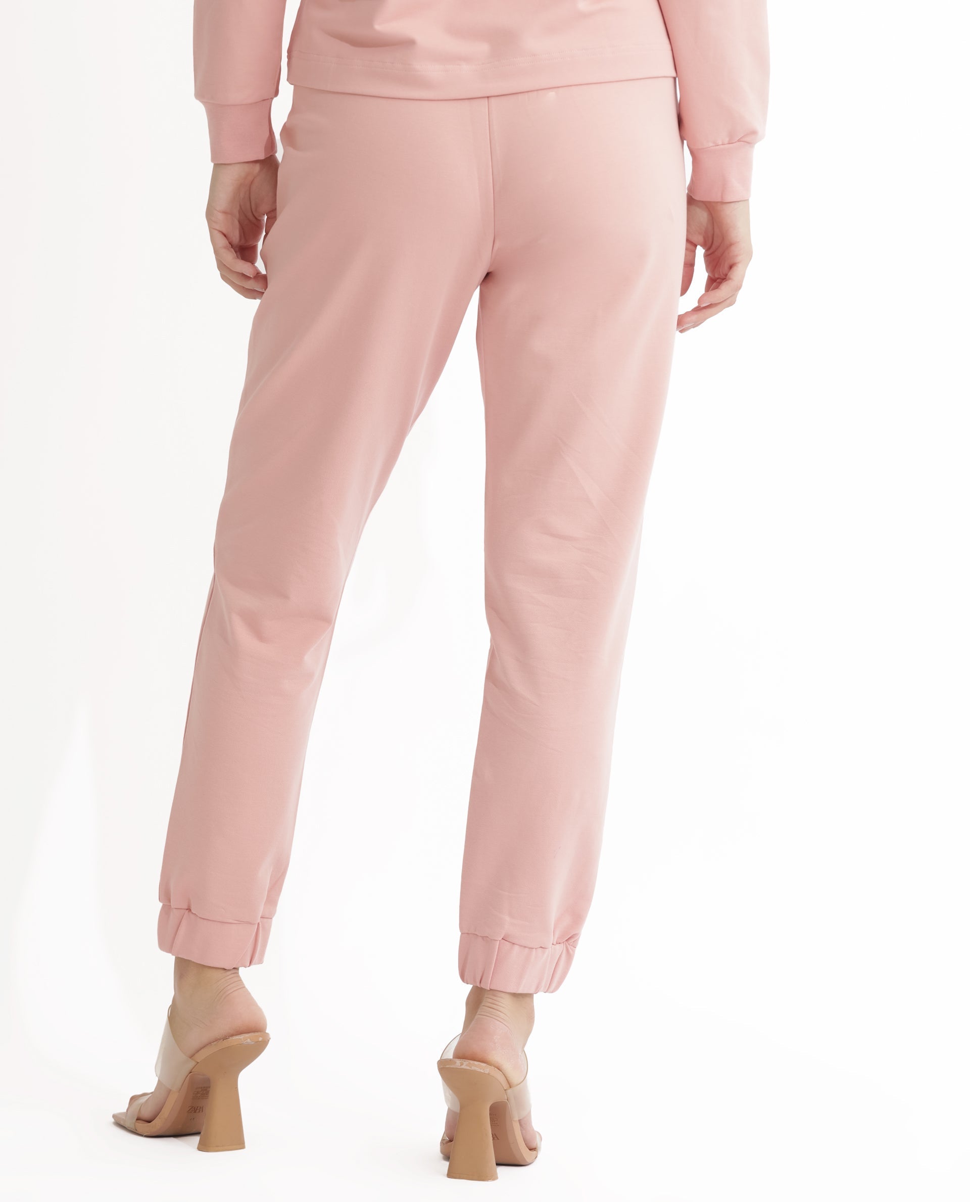 Rareism Women's Terac Light Orange Polyester Blend Plain Ankle Length Regular Fit Track Pant