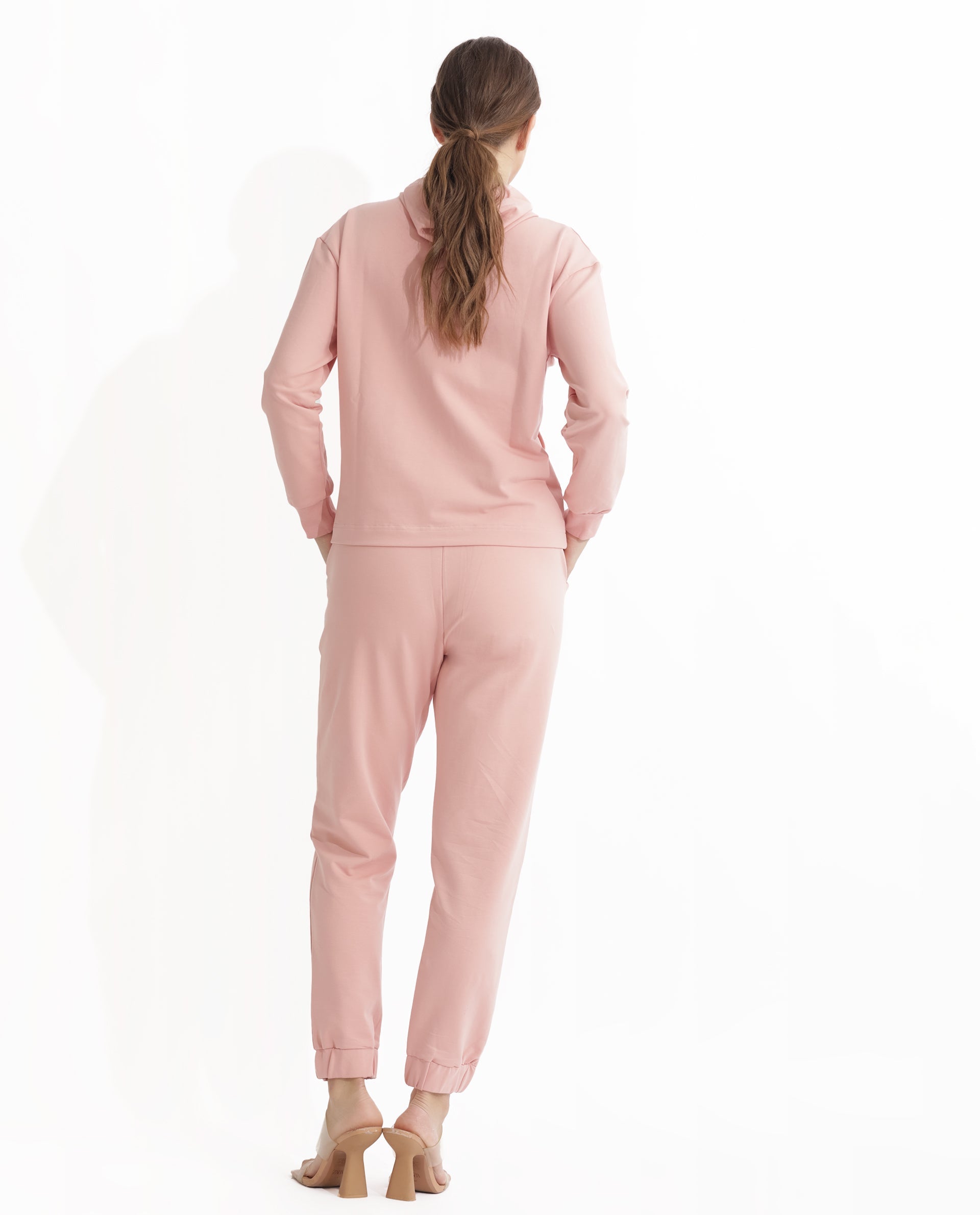 Rareism Women's Terac Light Orange Polyester Blend Plain Ankle Length Regular Fit Track Pant