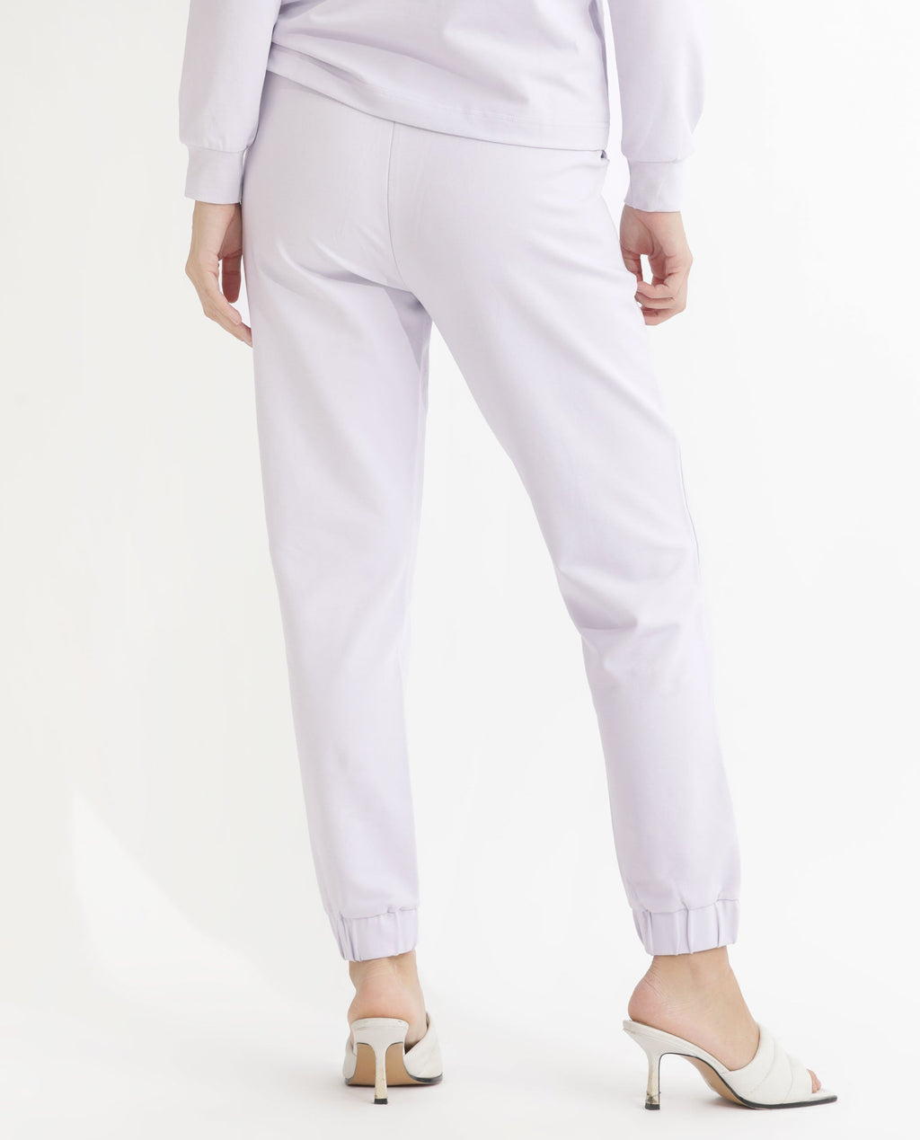 Rareism Women's Terac Pastel Purple Polyester Blend Plain Ankle Length Regular Fit Track Pant