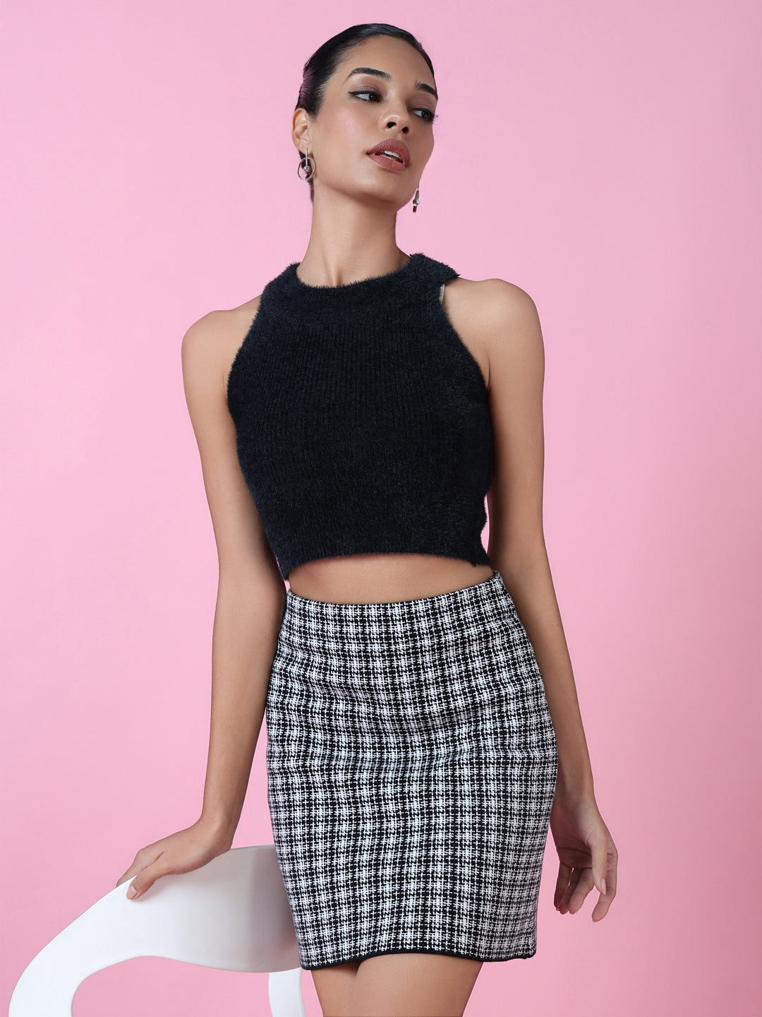 Women's Black Crochet Top