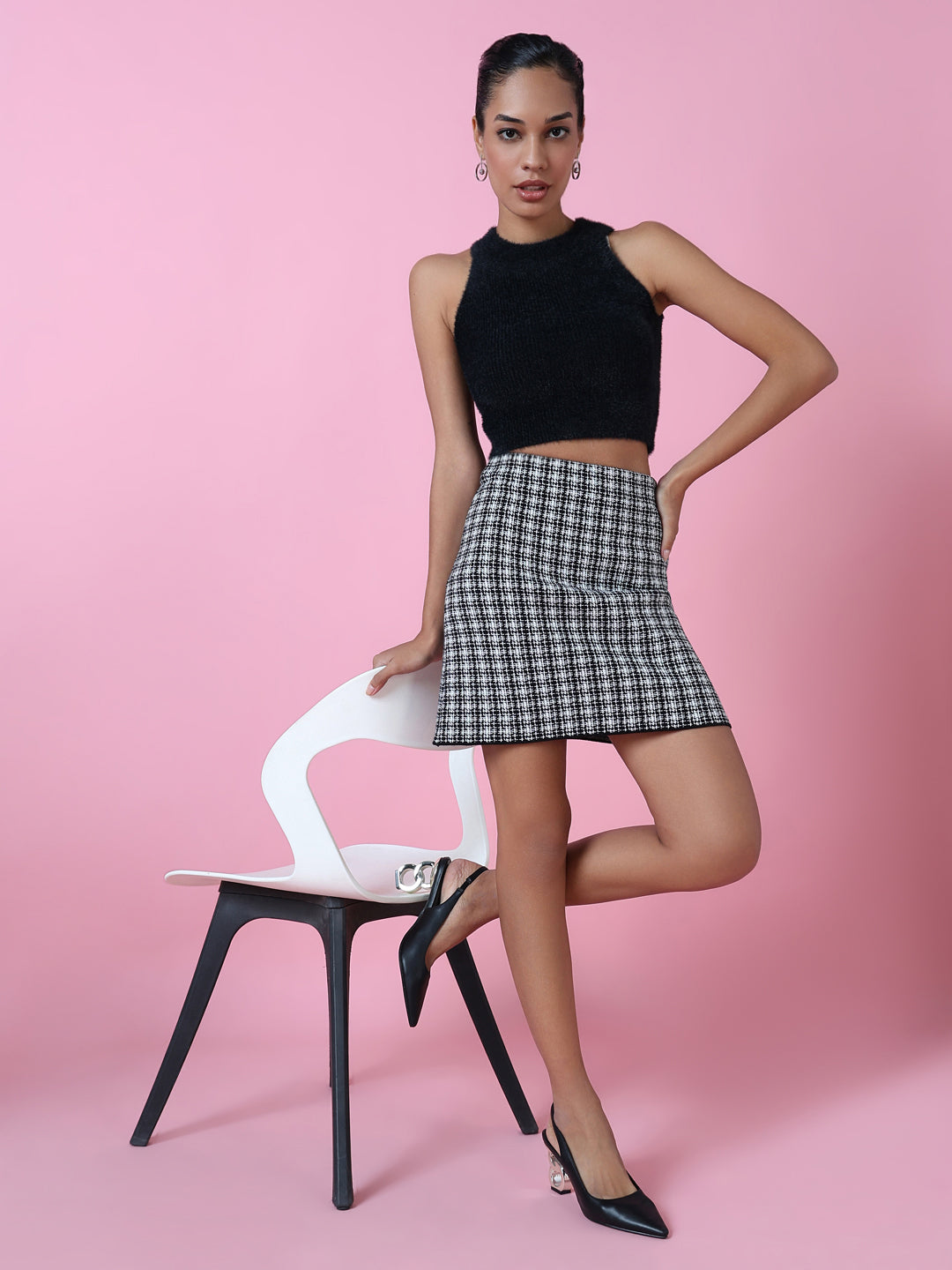 Women's Black Crochet Top