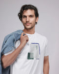Rare Rabbit Men's Toid White Cotton Blend Graphic Print Regular Fit Half Sleeve Crew Neck T-Shirt