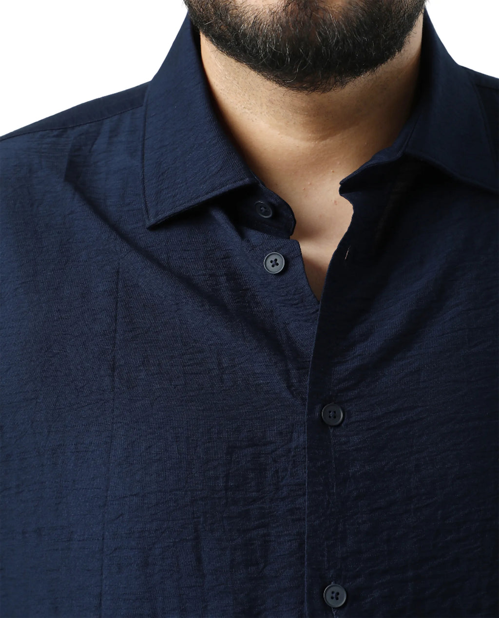 Rare Rabbit Men Torin Big Pastel Navy Viscose Blend Fabric Half Sleeve Spread Collar Button Closure Plain Shirt