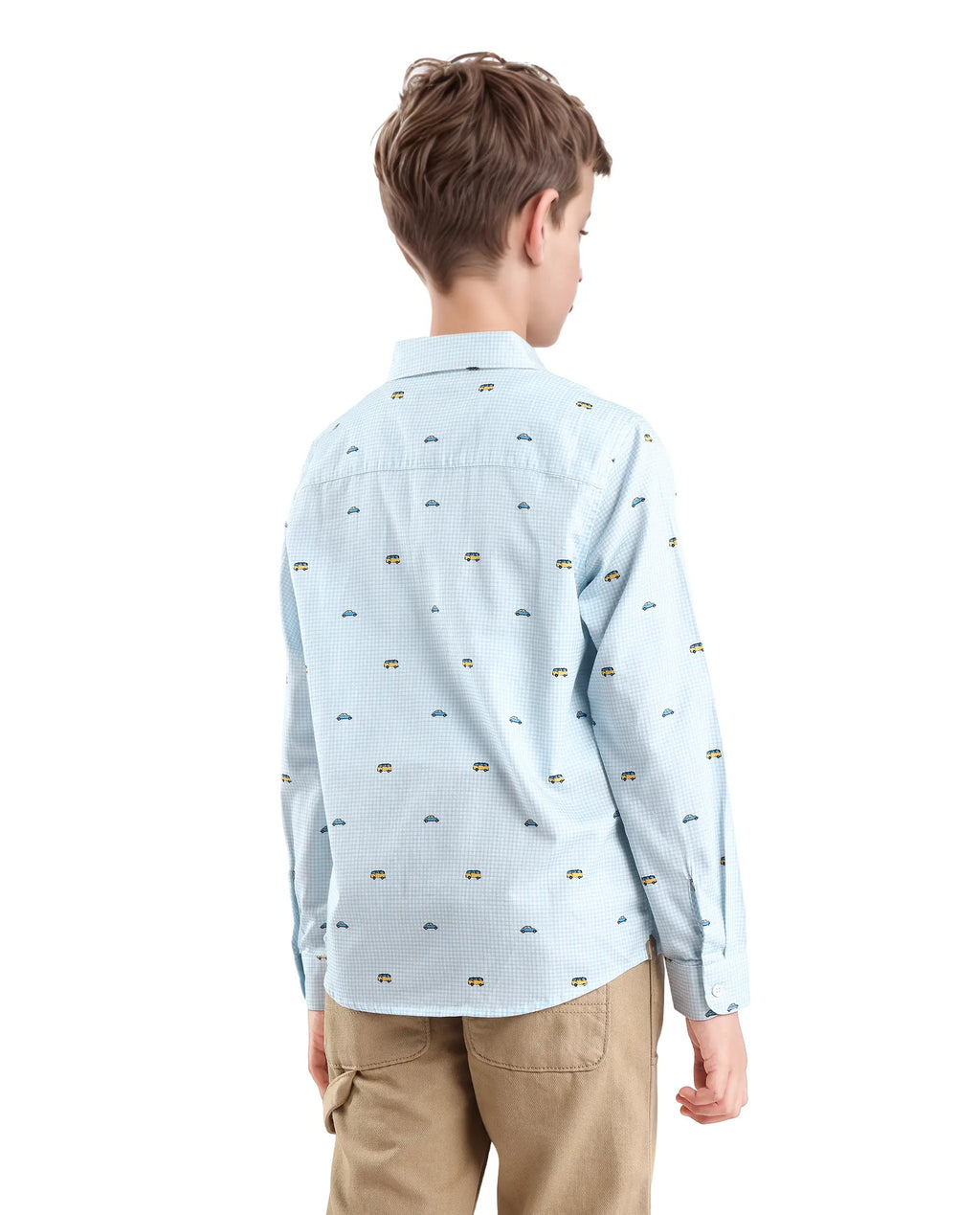 Rare Ones Kids Traf Light Blue Cotton Printed Button Closure Regular Fit Shirt