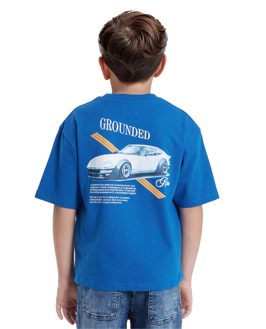 Rare Ones Kids Tsum Blue Cotton Half Sleeve Slip-On Printed Boxy Fit T-Shirt