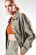 Rareism Women's Nocam S Dusky Green Cotton Spread Collar Plain Cuffed Sleeve Relaxed Fit Shirt