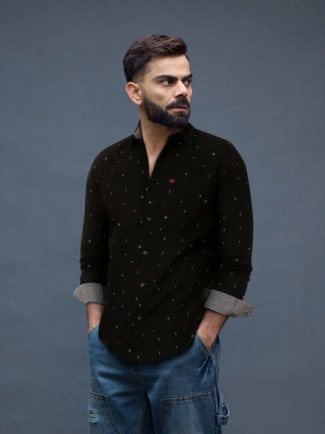 Dots & Dashes Black AOP Shirt