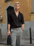 Solid Cotton Blend Shirt | Black