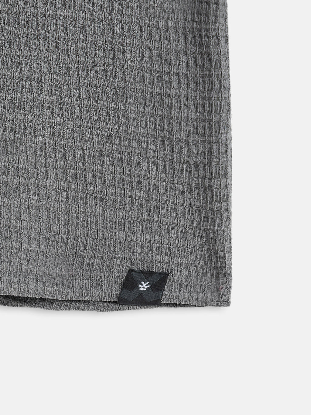 Honeycomb Textured Knit Crew Neck Pullover In Oversized Fit  |  Grey