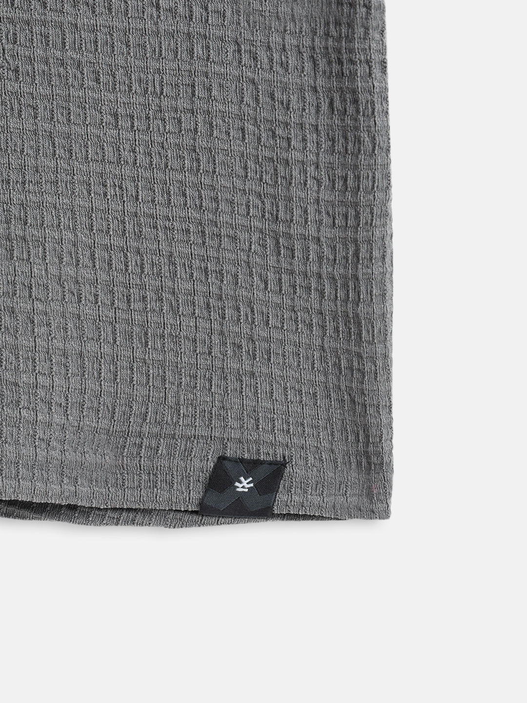 Honeycomb Textured Knit Crew Neck Pullover In Oversized Fit  |  Grey