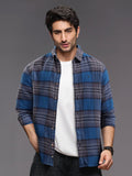 Heavy Herringbone Slim Fit Shirt | Blue