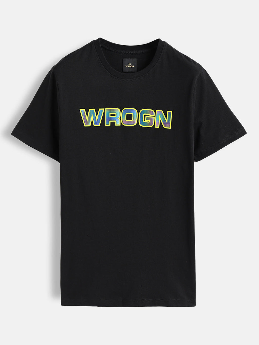 Holographic Transfer Brand Carrier Crew Neck T-Shirt  |  Black