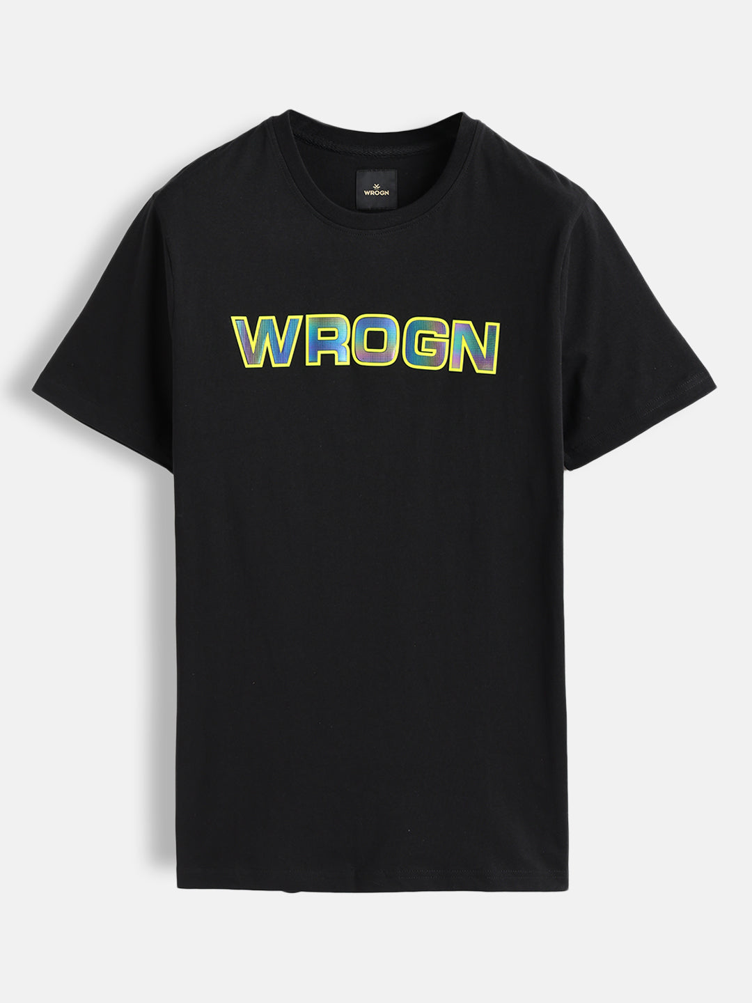 Holographic Transfer Brand Carrier Crew Neck T-Shirt  |  Black