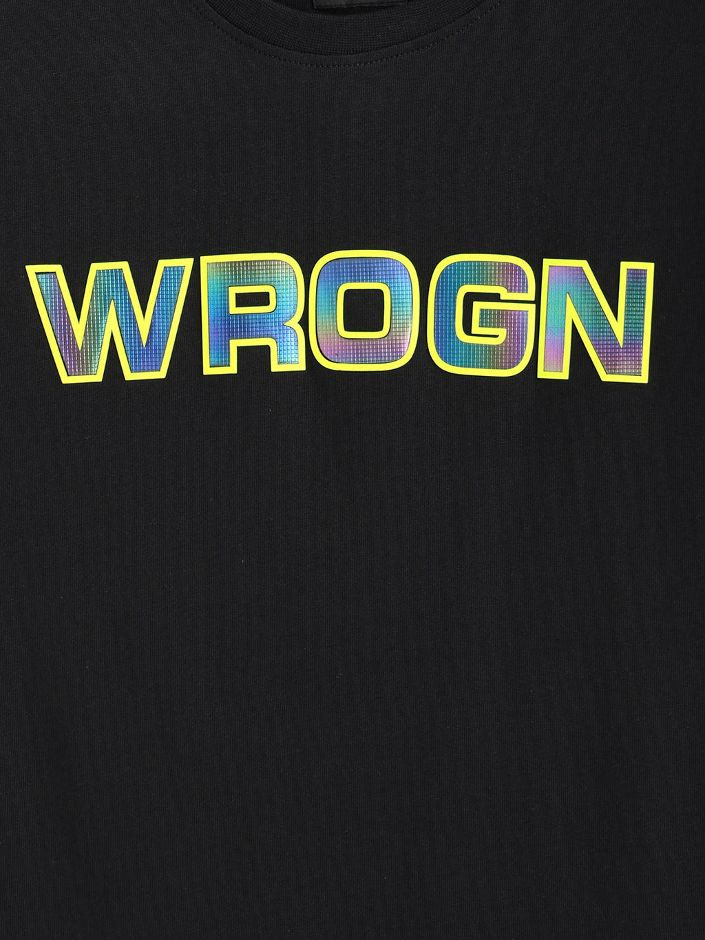Holographic Transfer Brand Carrier Crew Neck T-Shirt  |  Black