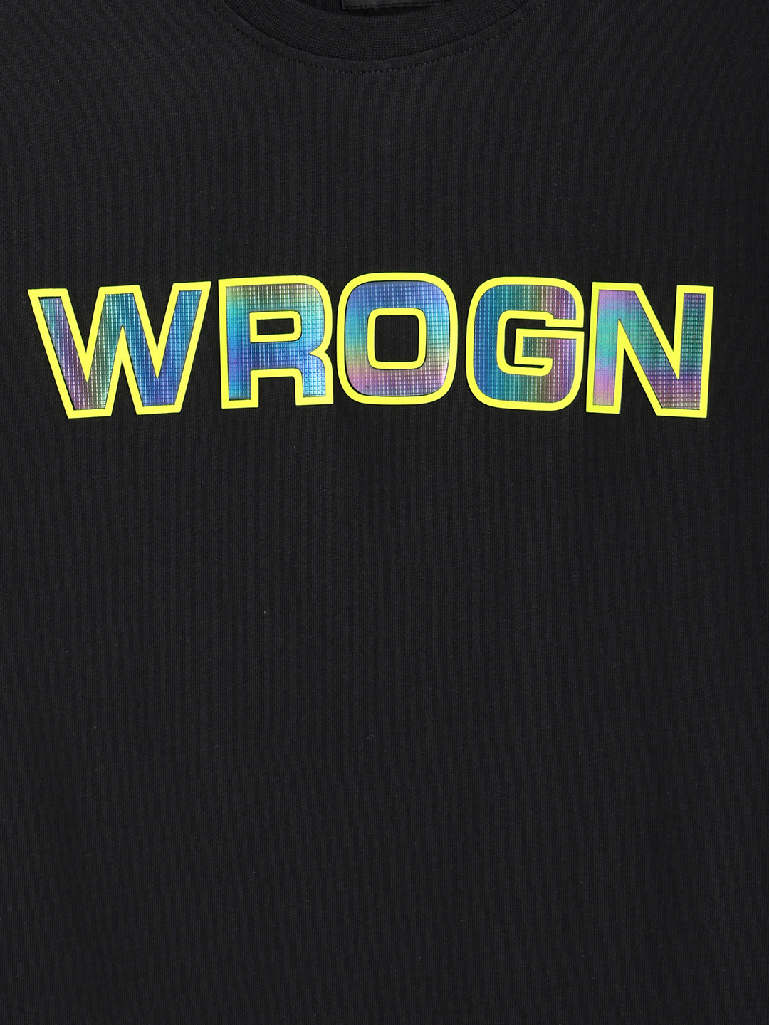 Holographic Transfer Brand Carrier Crew Neck T-Shirt  |  Black