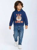 HOP Kids Navy Animal Design Cotton-Blend Hoodie