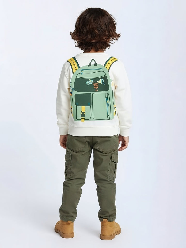 HOP Kids Off-White Printed Cotton-Blend Sweatshirt