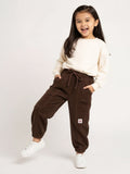 HOP Kids Dark Brown Mid-Rise Corduroy Joggers