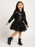 HOP Kids Black Sequin Embellished Jacket