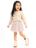HOP Kids Dusty Pink Faux-Fur High-Rise Skirt