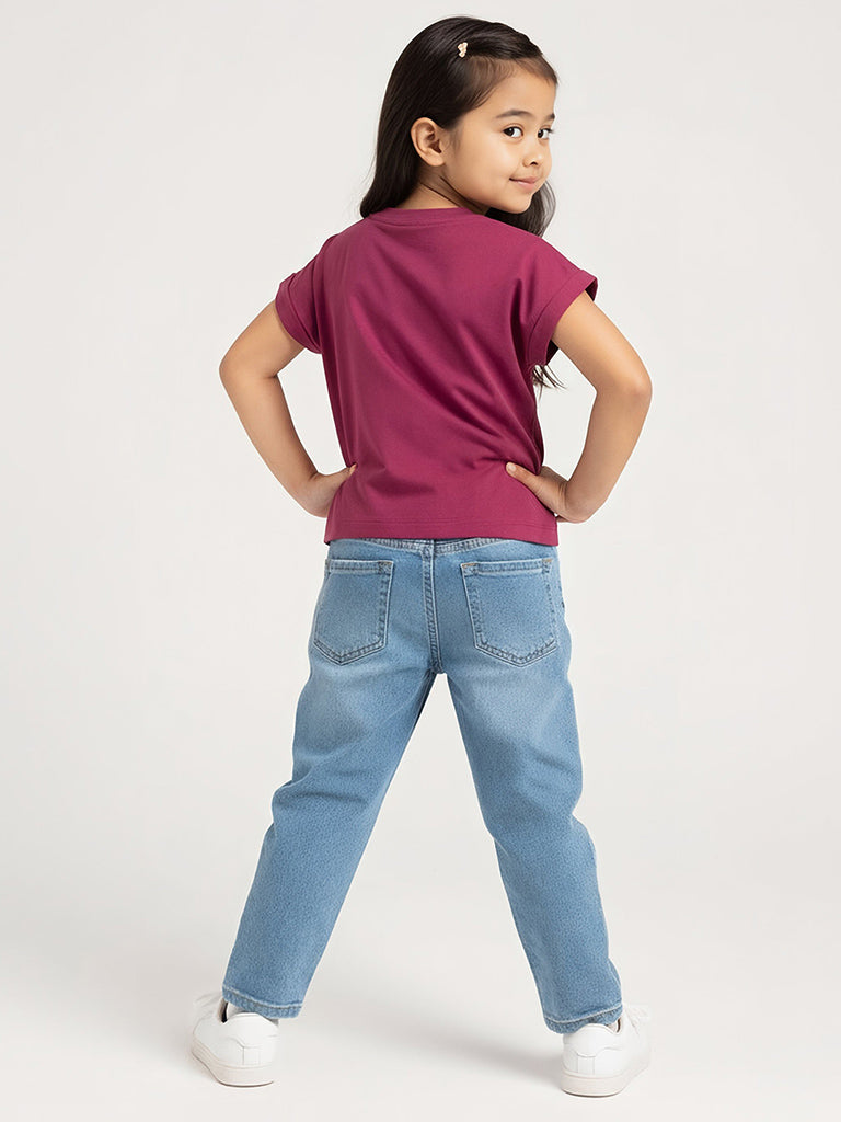HOP Kids Red Animal Design Cotton T-Shirt