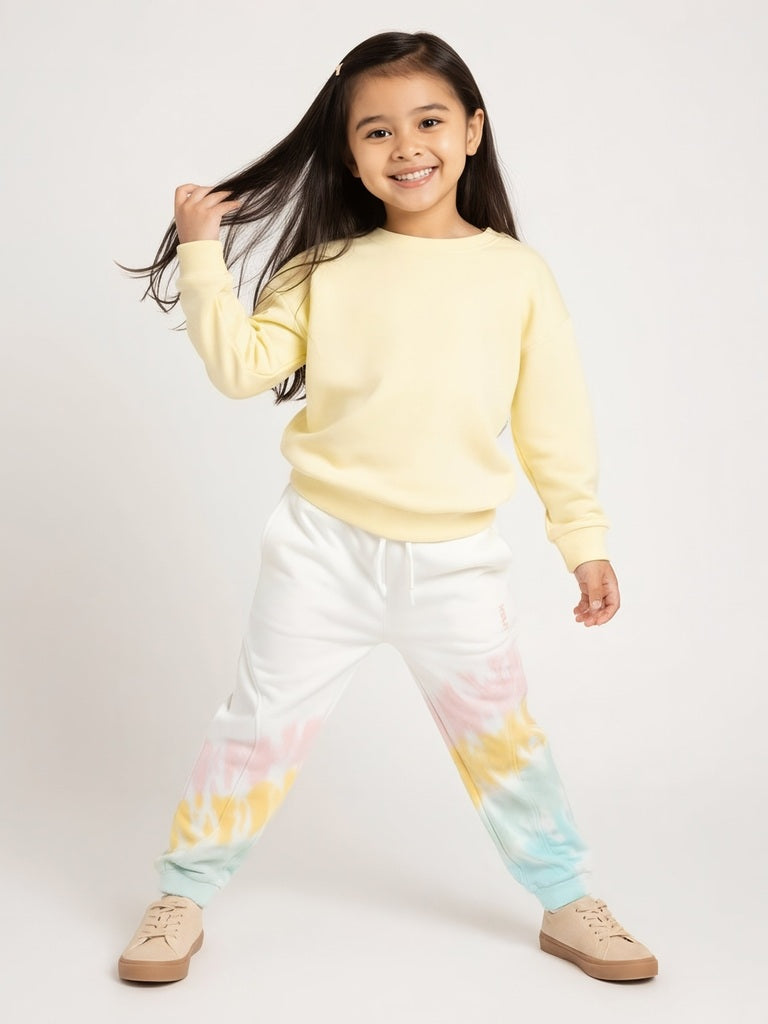 HOP Kids Off-White Tie-Dye High-Rise Cotton-Blend Joggers