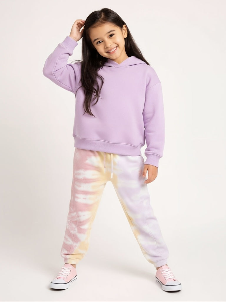 HOP Kids Multicolour Tie-Dye High-Rise Cotton-Blend Joggers
