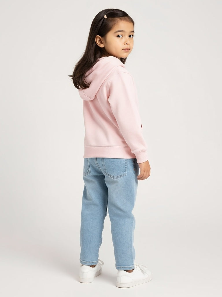 HOP Kids Pink Animal Design Cotton-Blend Hoodie