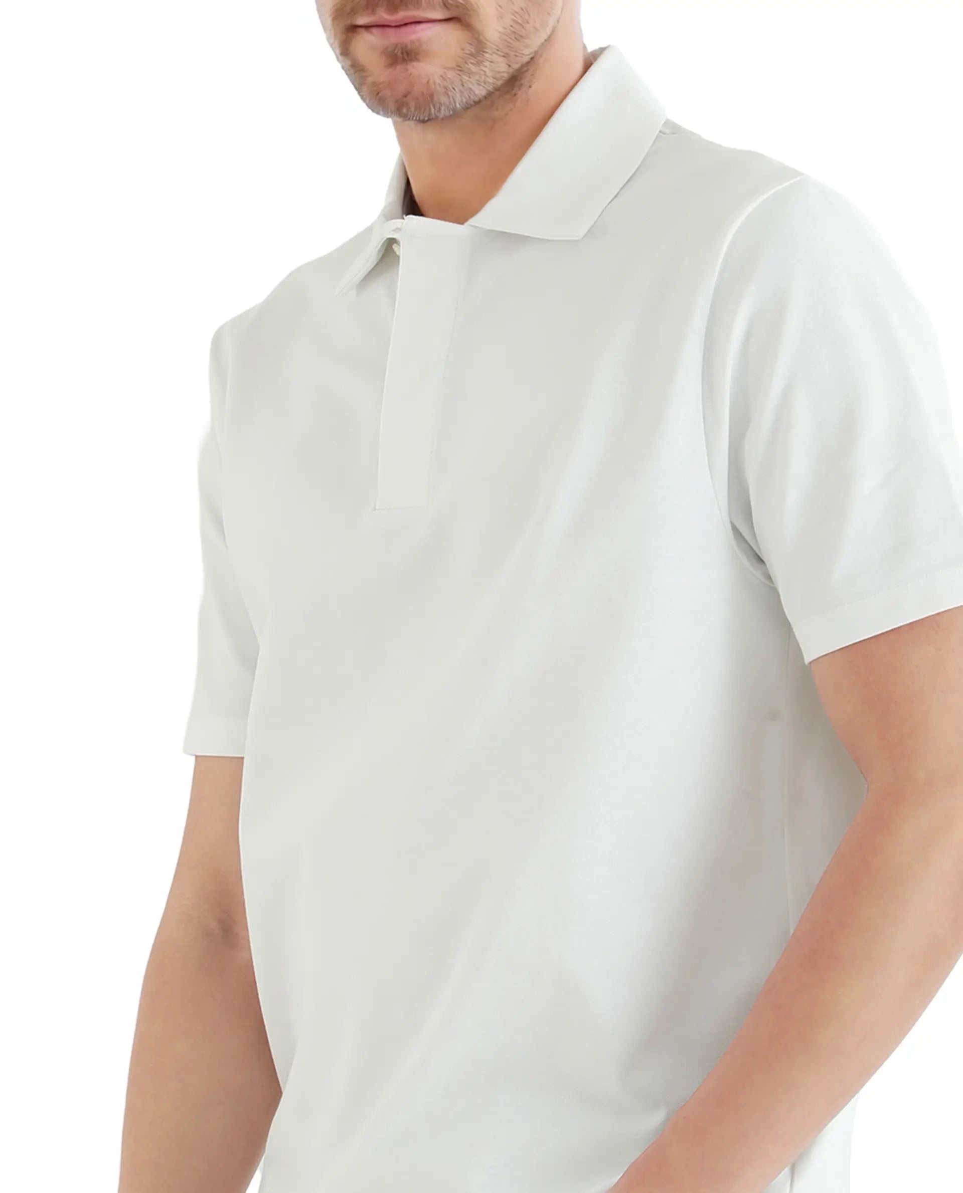 Rare Rabbit Men's Zeni White Cotton Plain Regular Fit Half Sleeve Polo