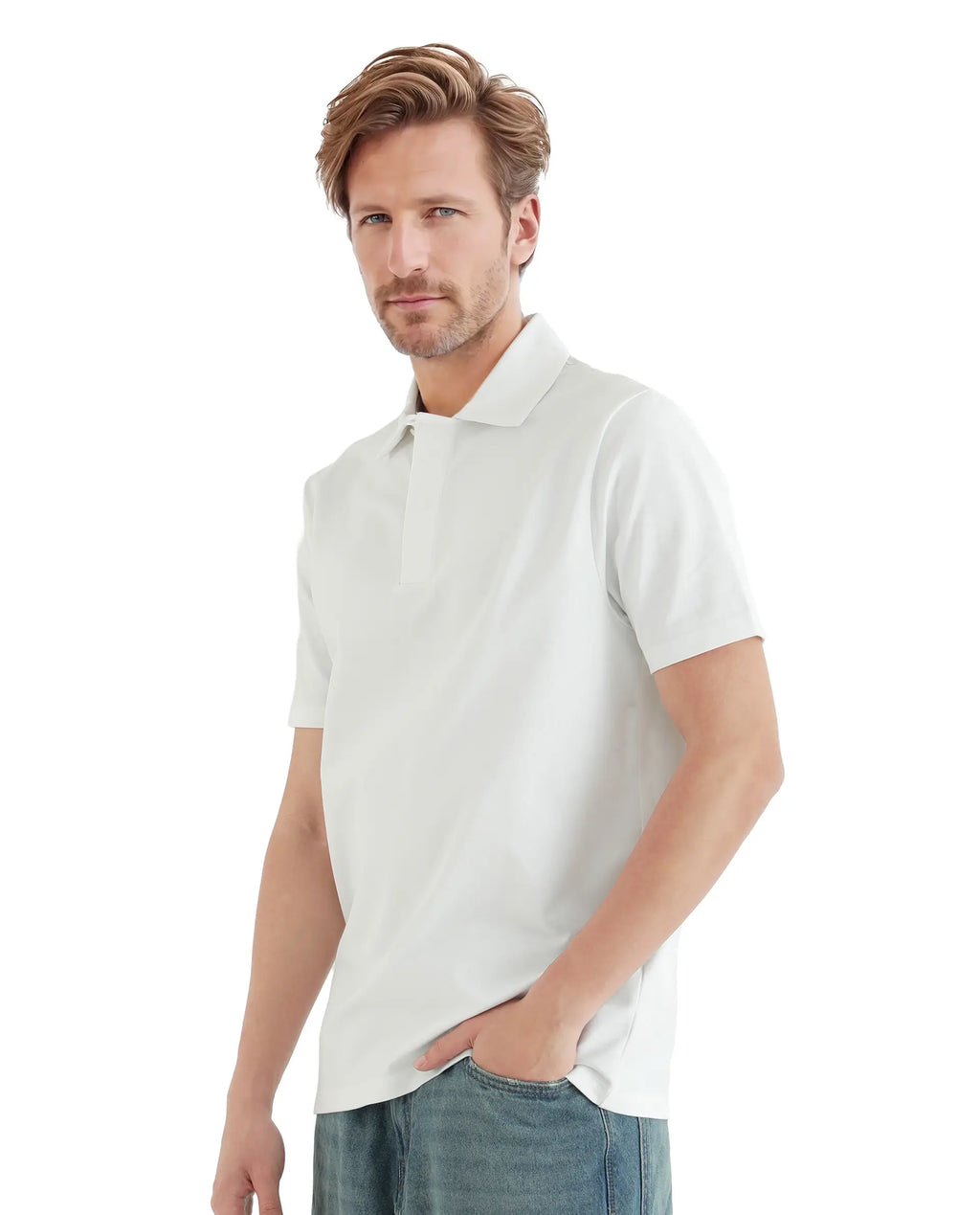 Rare Rabbit Men's Zeni White Cotton Plain Regular Fit Half Sleeve Polo