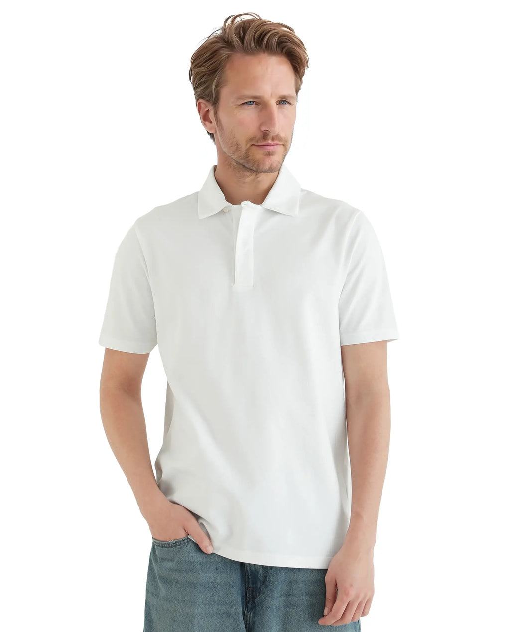 Rare Rabbit Men's Zeni White Cotton Plain Regular Fit Half Sleeve Polo