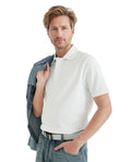 Rare Rabbit Men's Zeni White Cotton Plain Regular Fit Half Sleeve Polo