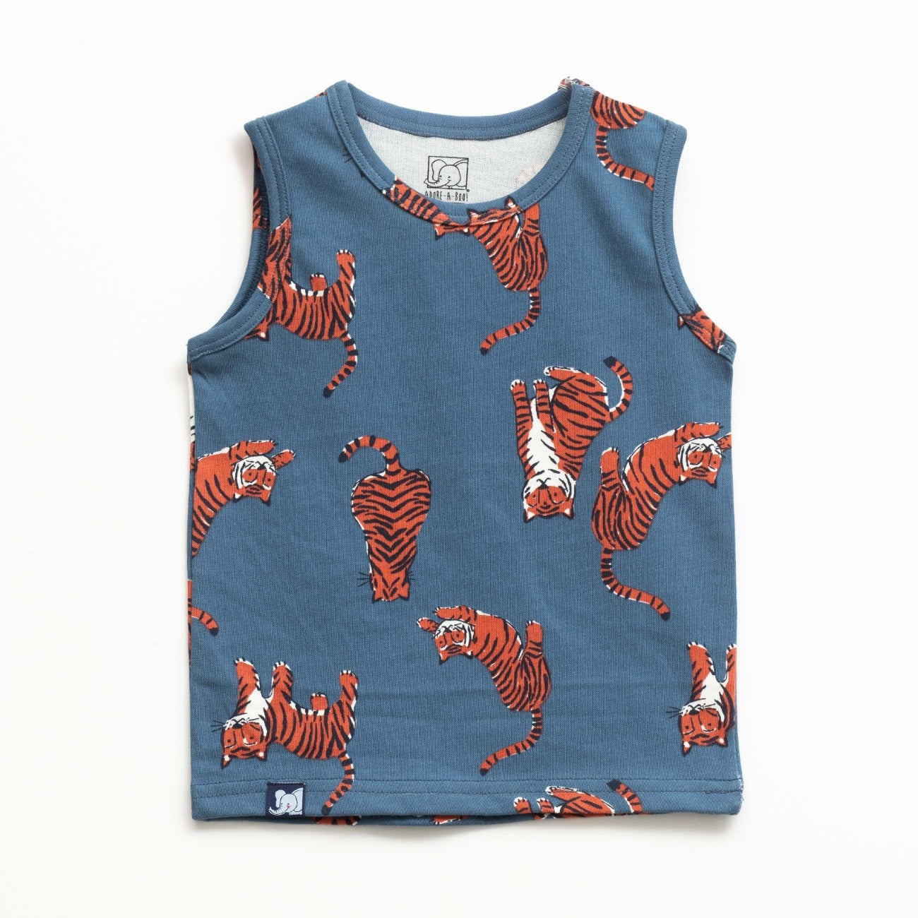 Action Tiger Printed Grey Kids Clothing Set