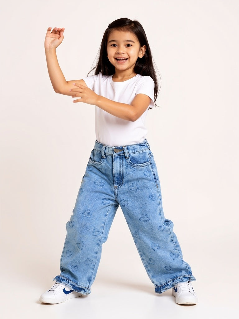 HOP Kids Light Blue Straight-Fit High-Rise Jeans