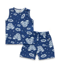 Alien Printed Blue Kids Clothing Set