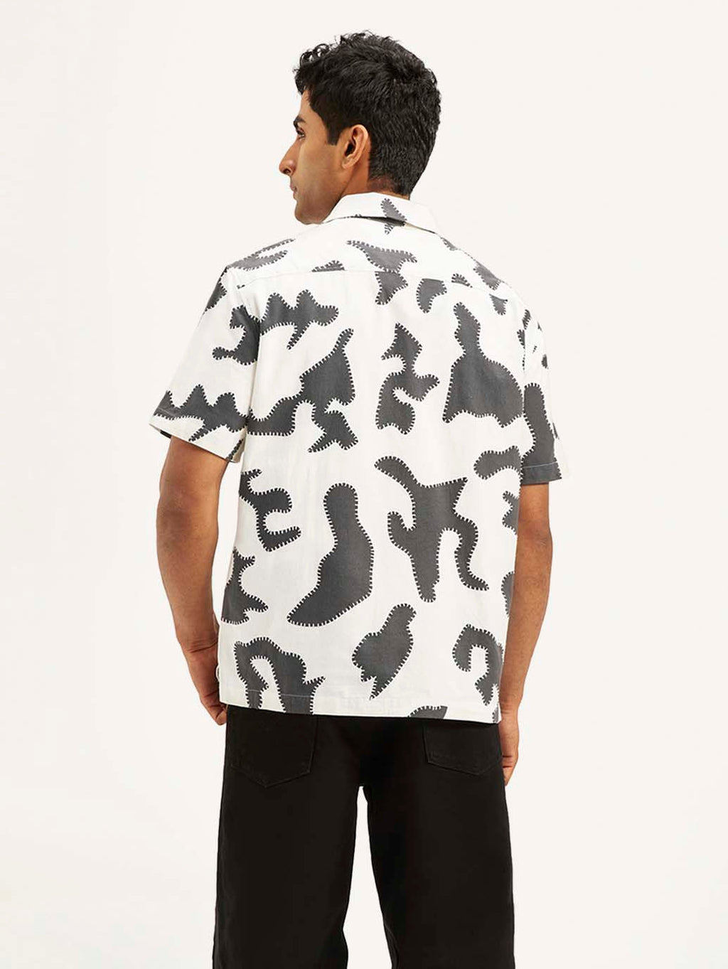 Men's Resort Collar Abstract Relaxed Fit Shirt