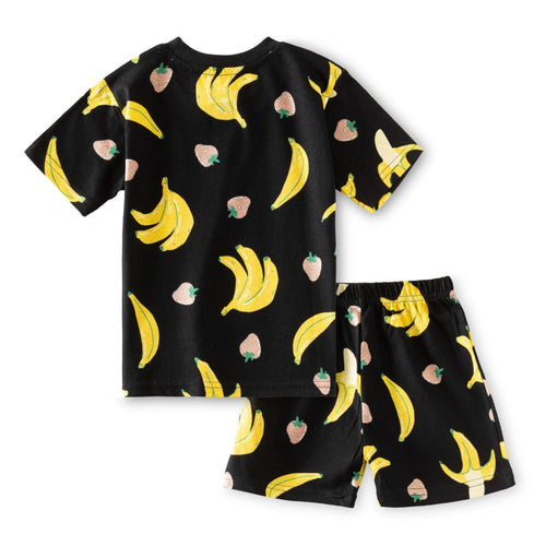 Banana Printed Black Kids Co-Ord Set