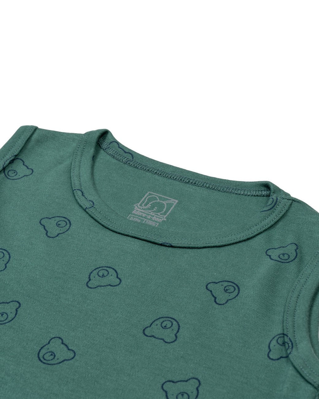 Teddy Face Green Kids Clothing Set