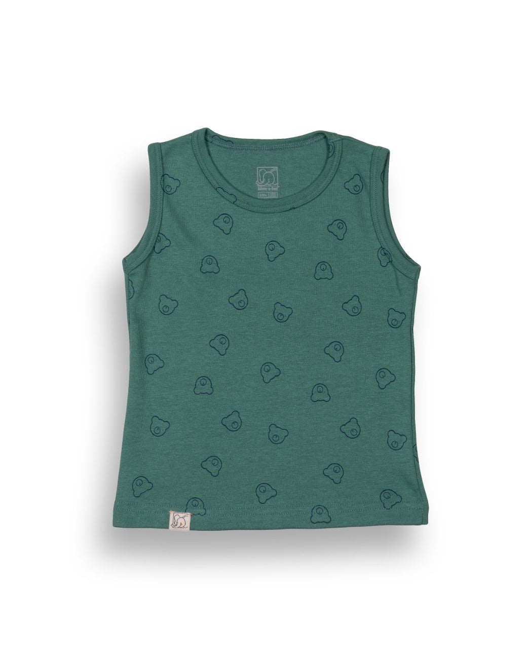 Teddy Face Green Kids Clothing Set