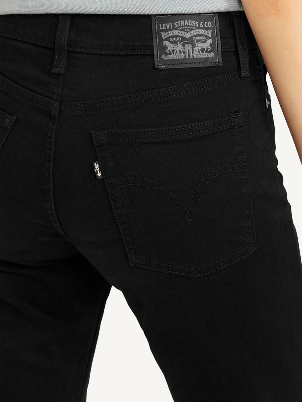 Women's Black Wedgie Straight Fit Mid Rise Jeans