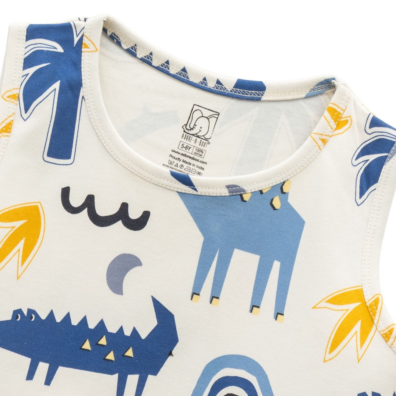 Camel Printed White Kids Clothing Set