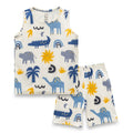 Camel Printed White Kids Clothing Set