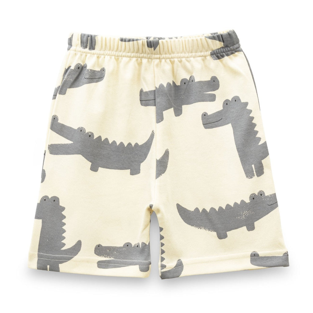 Croc Printed White Kids Clothing Set